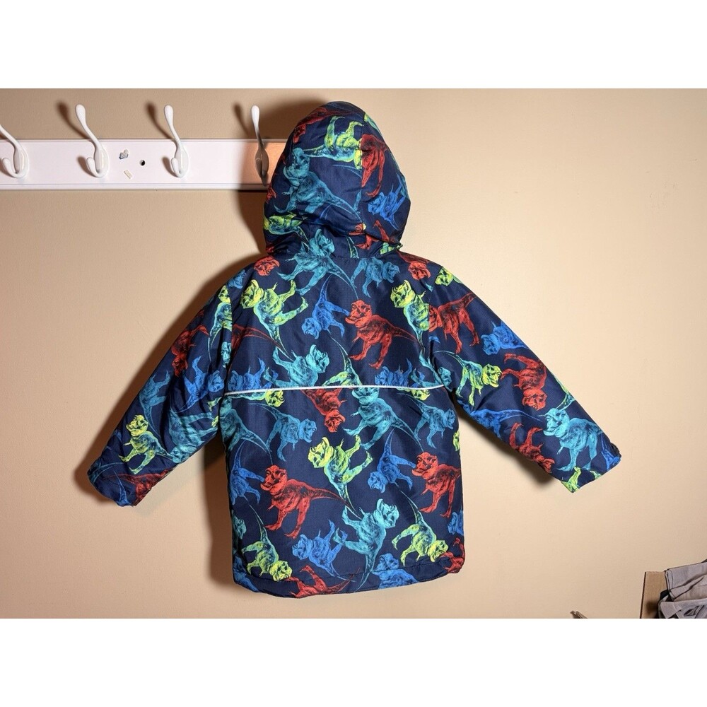 3T The Children's Place Blue Dinosaur Jacket & Matching Mittens Toddler Boys - Picture 11 of 16